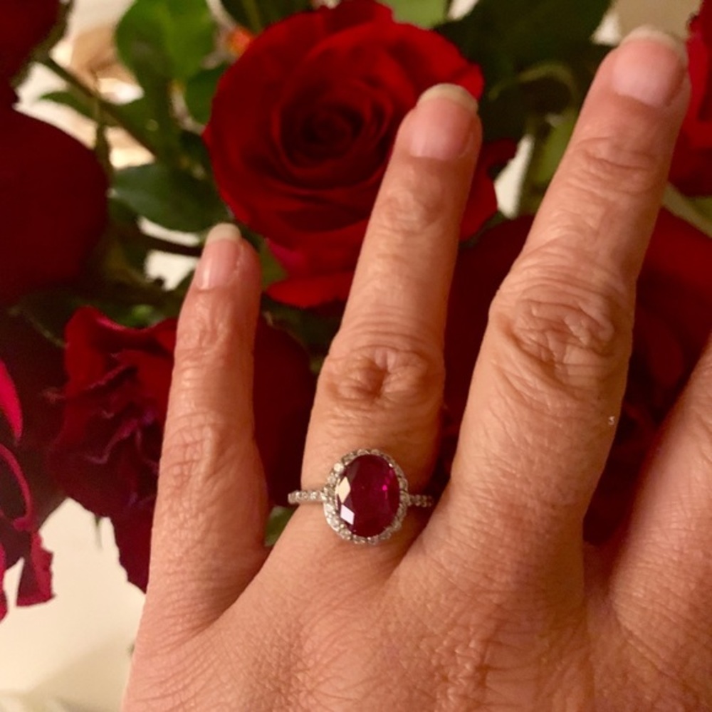 Sterling Forever - Sterling Silver Ruby CZ Ring 💍